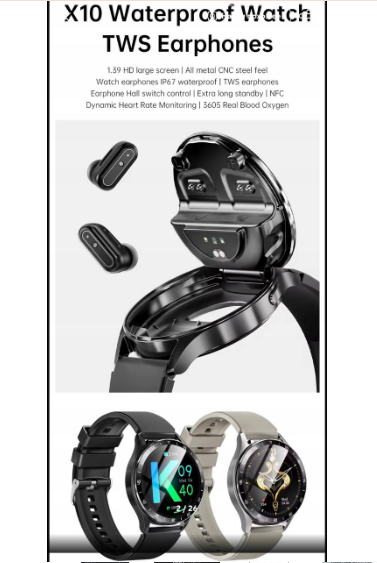 Zegarek z wbudowanymi słuchawkami Bluetooth, NFC i funkcjami sportowymi