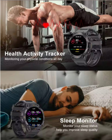SmartHealth Pro 1.39 – zielony zegarek z monitorem zdrowia i Bluetooth